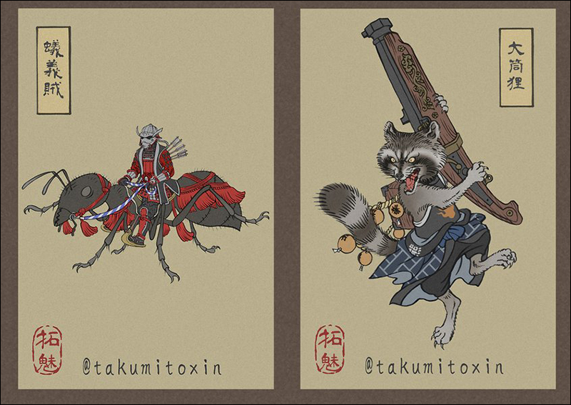《復仇者聯盟：終局之戰》 日本浮世繪版本插畫，日式風格重新詮釋英雄角色（無雷） - 電腦王阿達