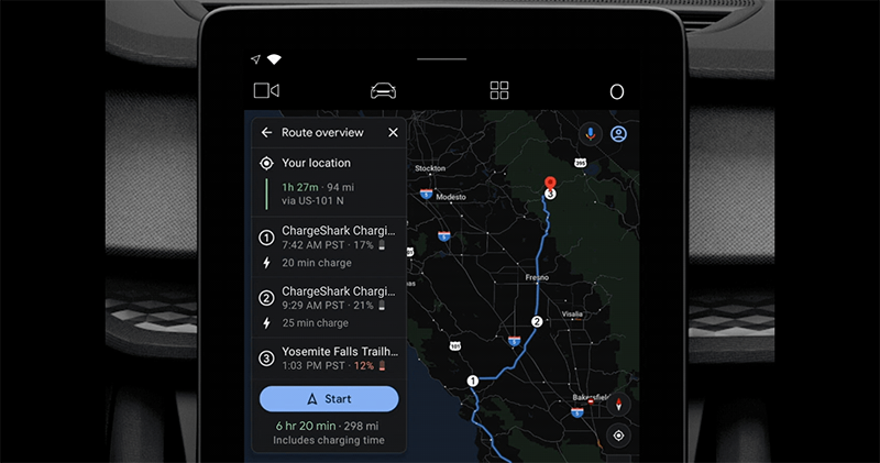 Android 終將導入 Google Maps 電動車長途充電站規劃