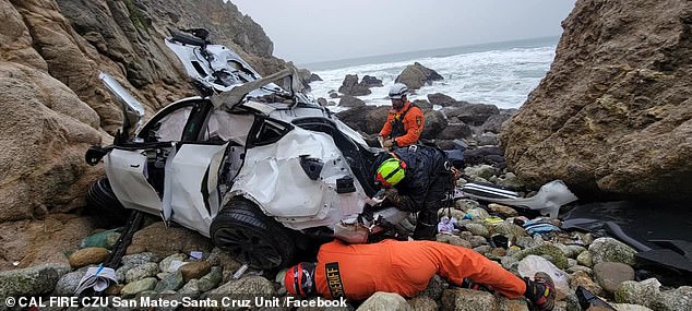 美國 Tesla 嚴重事故，從懸崖上墜落 250 英尺，一家四口奇蹟般生還 - 電腦王阿達