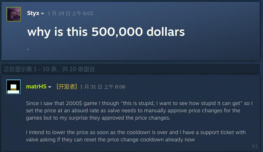 獨立製作人推出一款訂價 1500 萬的陽春小遊戲，試圖挑戰 Steam 平台極限 - 電腦王阿達