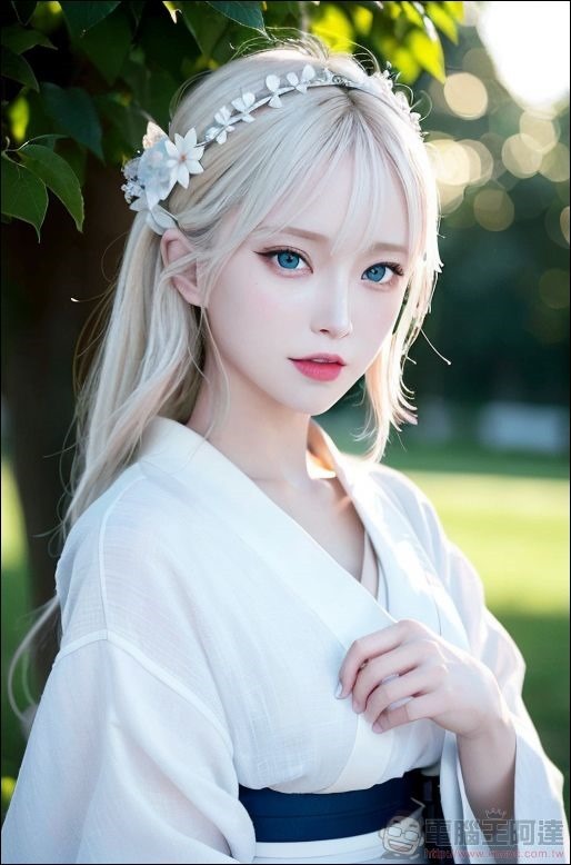 nEO_IMG_04857-4046127785-smile,blue eyes,absurdres,official art,realistic,outdoors,((kimono))_blonde hair,perfect face,(white skin_1.2),perfect illuminat