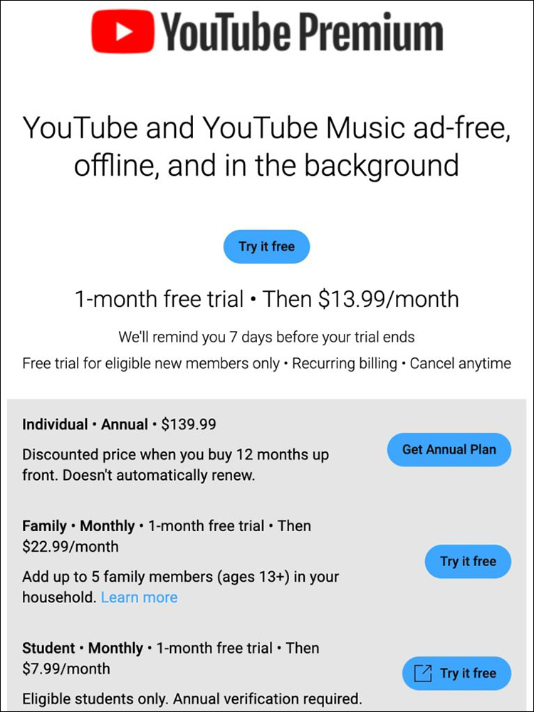 YouTube 調漲 Premium 訂閱費用，漲幅達16% - 電腦王阿達