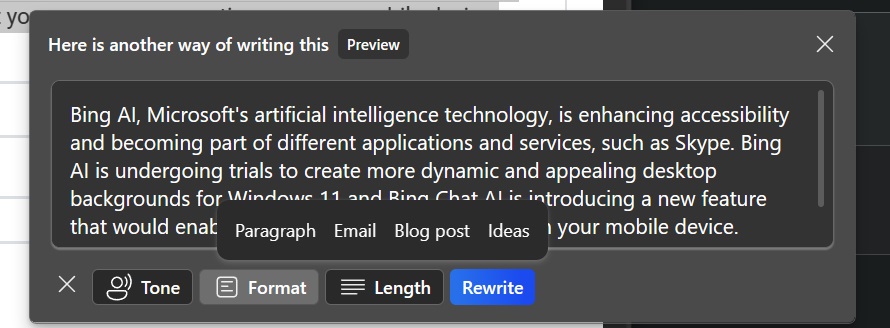 Microsoft Edge 正在測試一項全新「AI 寫作」功能，使用 ChatGPT 和 Bing AI - 電腦王阿達