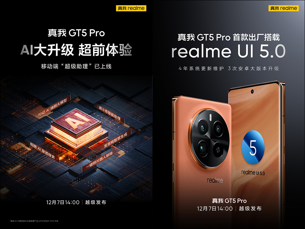 realme GT5 Pro 旗艦新機將於 12/7 正式發表，機身外觀、規格搶先看！ - 電腦王阿達