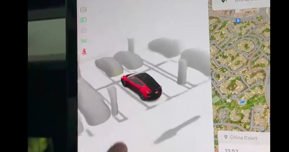 Tesla「高傳真 3D 影像」停車輔助