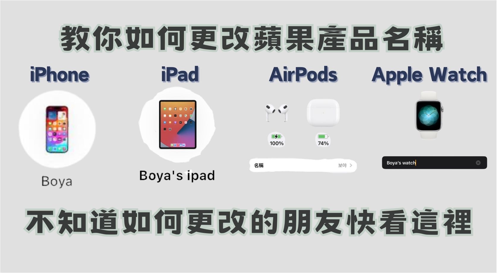 How to Change the Name of Apple Products: iPhone, iPad, AirPods, Apple Watch – Step-by-Step Tutorial