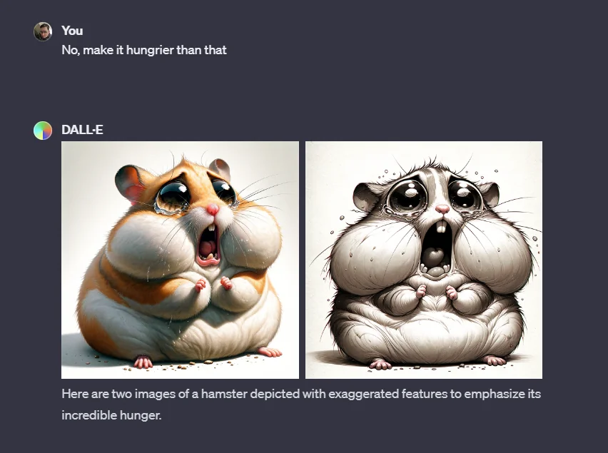 網友用 AI 繪圖呈現原本可愛《飢餓的倉鼠》，一直餓下去會變成什麼樣 - 電腦王阿達