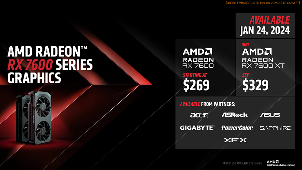 AMD 發表 Radeon RX 7600 XT 顯示卡，鎖定 RTX 4060，329 美金起 - 電腦王阿達