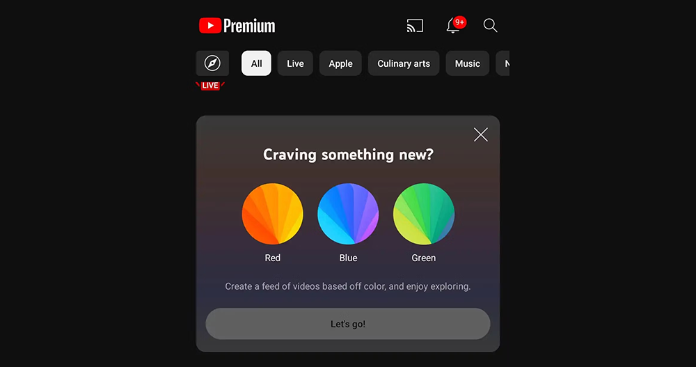 YouTube 將可依「顏色」來推薦影片