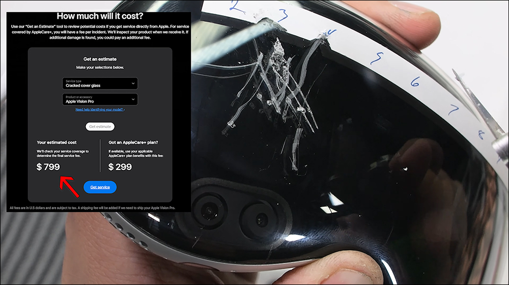 Apple Vision Pro 耐用度暴力測試，意外揭露維修費高達 800 美元的前方的「玻璃」蓋版，可能不是玻璃？ - 電腦王阿達